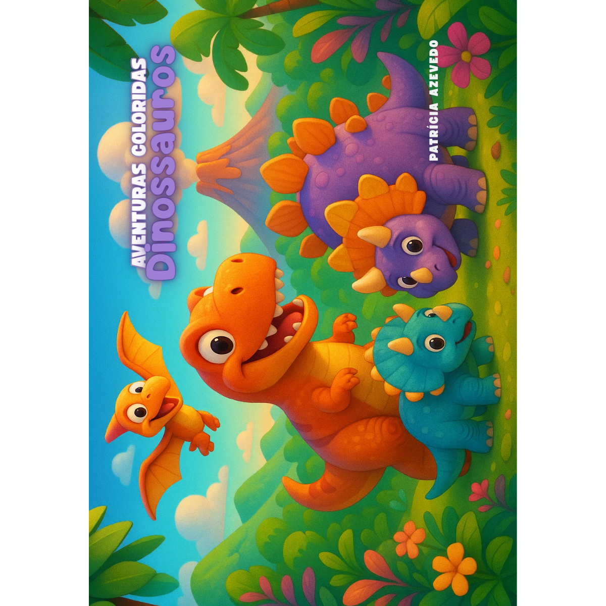 Aventuras Coloridas — Dinossauros, livro para colorir de Patrícia Azevedo